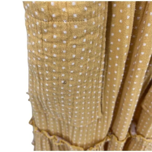 TALULAH La Maison Dress Cotton Midi White Polka Dots  Yellow Size XS - Picture 8 of 14